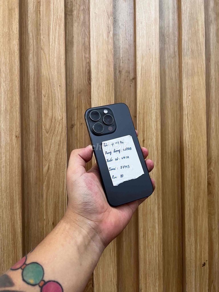 Apple iPhone 15 Pro 128GB Đen VN/A. Mua bán Điện thoại tại Quận Đống Đa Hà Nội được đăng bởi  HT Mobie Trả góp nợ xáu bao duyệt hình 1