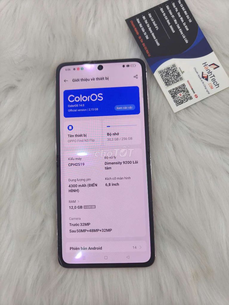 Oppo Find N3 Flip 256GB Hồng Like New. Mua bán Điện thoại tại Quận 3 Tp Hồ Chí Minh được đăng bởi Hạnh Tech hình 1