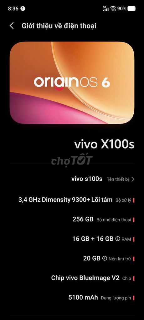 Vivo X100s 256GB. Mua bán Điện thoại tại Huyện Hàm Tân Bình Thuận được đăng bởi Lê Anh  hình 1