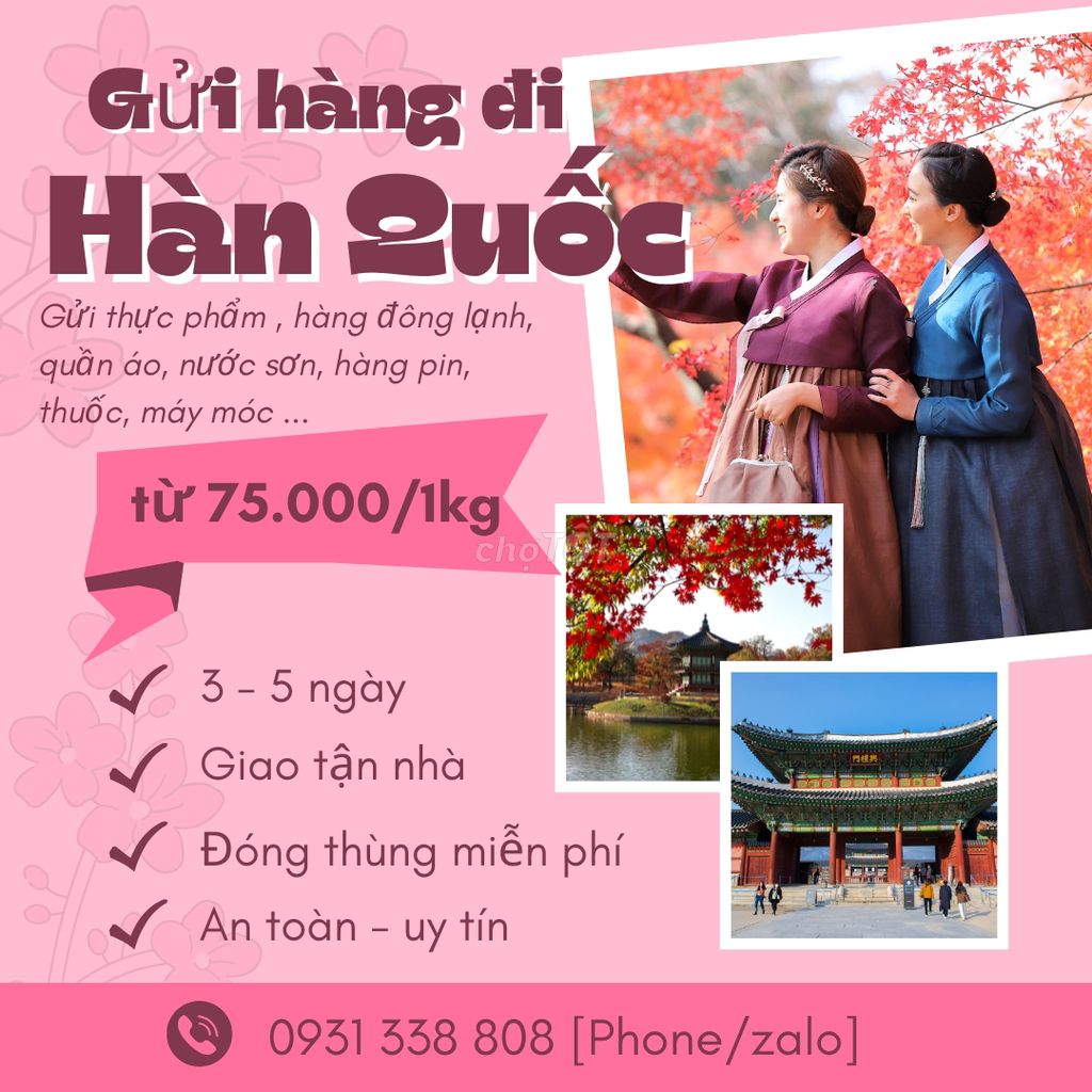 Nhận gửi hàng đi Hàn Quốc ở Cần Thơ từ 3 - 5 ngày