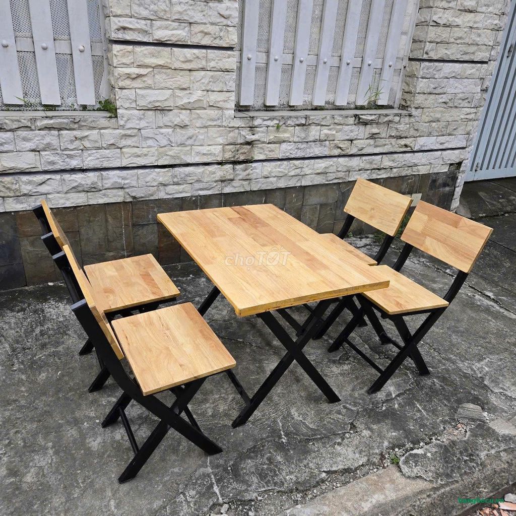 Bộ bàn ghế Gỗ cao su Sắt Xếp gọn,bàn ghế quán ăn. Mua bán Bàn ghế tại Quận Bình Thạnh Tp Hồ Chí Minh được đăng bởi Shop Nội thất Phú Nhàn hình 1