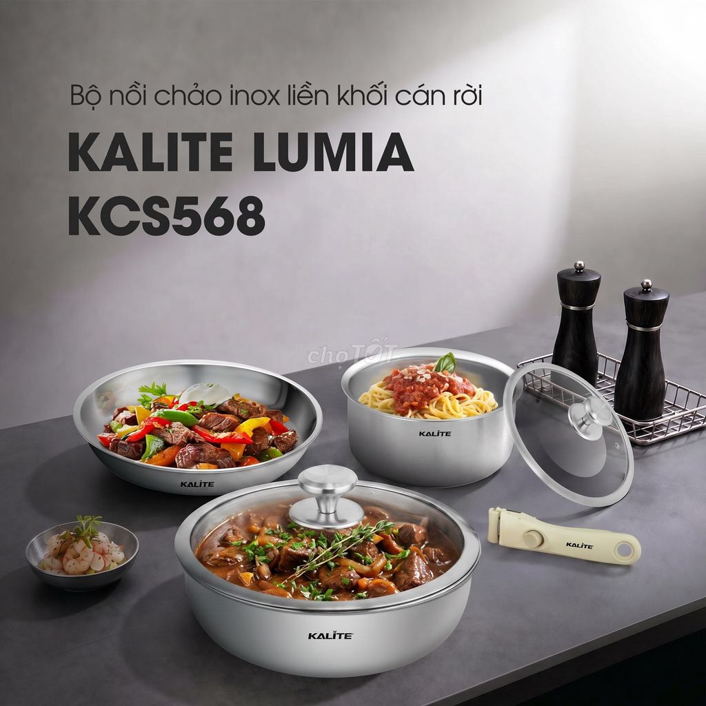 Bộ nồi chảo KALITE Lumia KCS568 Inox. Mua bán Dụng cụ nhà bếp tại Huyện Thanh Trì Hà Nội được đăng bởi Hồng Anh hình 1
