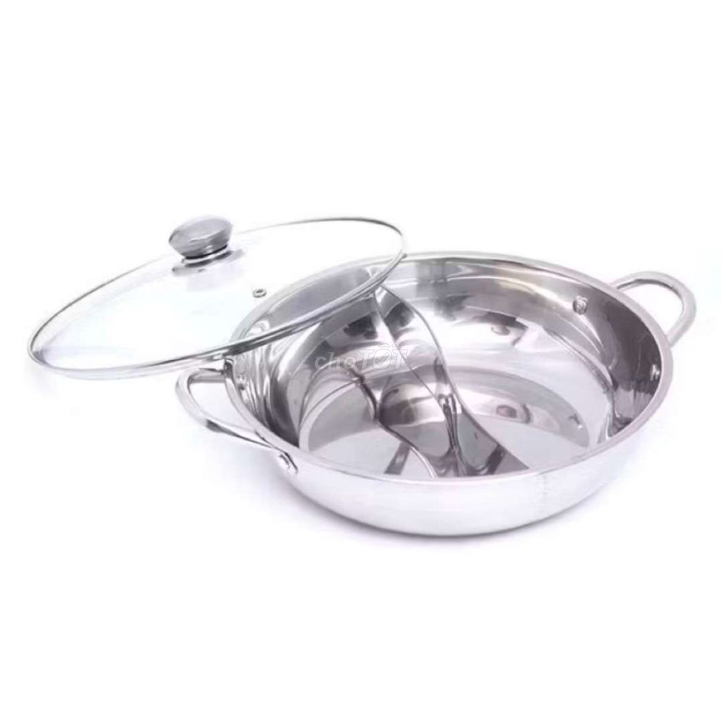 Nồi lẩu inox 2 ngăn 32 cm