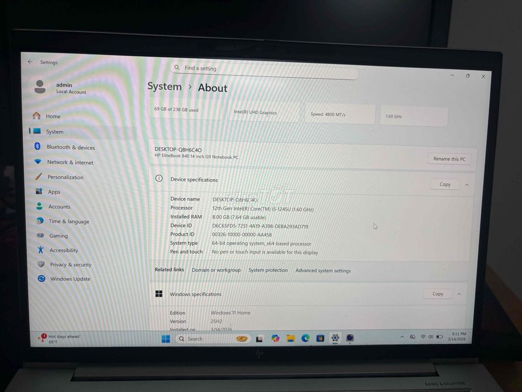HP Elitebook 840 G9 i5-1245U 8GB/256GB ( lỗi came). Mua bán Laptop tại Thành phố Thuận An Bình Dương được đăng bởi Bi hình 1