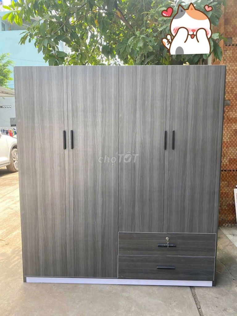 Tủ quần áo 4 cánh mở kt 1m80*1m60 #BH 12 tháng