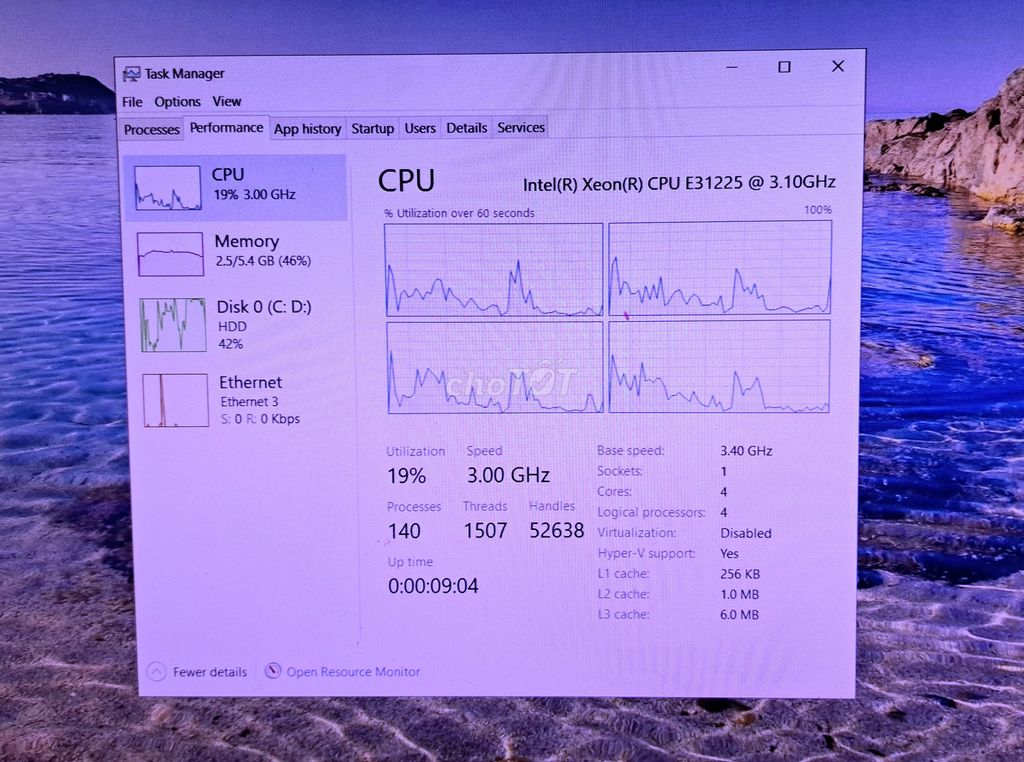 Thùng CPU Xeon E3 1225 (3.1Ghz x 4CPU), 6G, HDD250