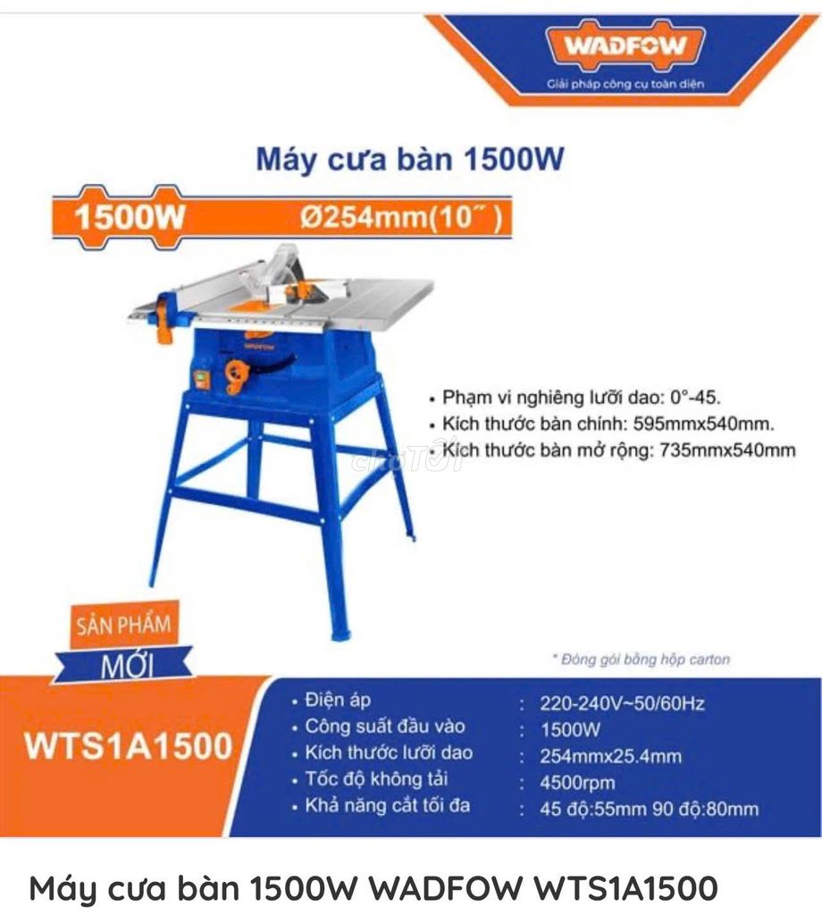 Máy cưa bàn WADFOW WTS1A1500 đã sử dụng. Mua bán Đồ chuyên dụng, Giống nuôi trồng tại Thành phố Thủ Đức Tp Hồ Chí Minh được đăng bởi Vũ Art hình 1