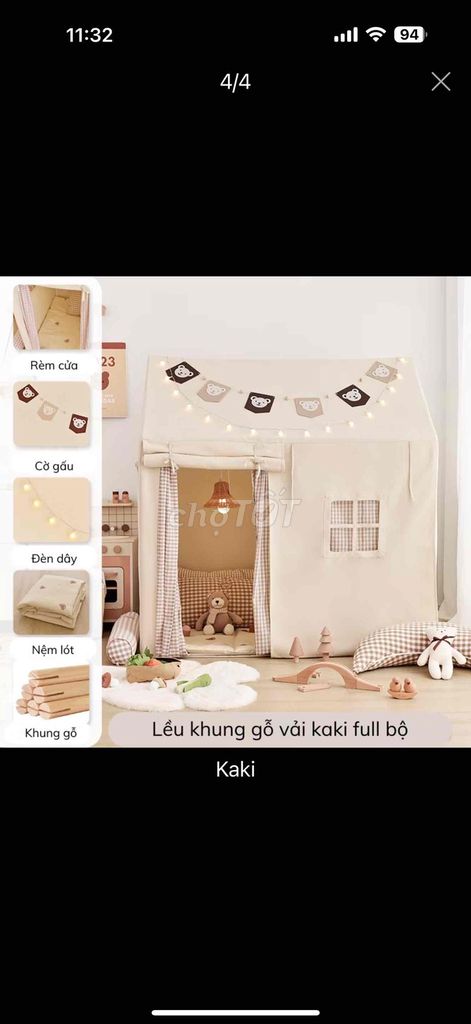 Lều cho bé, lều vải caro khung gỗ hàng cao cấp cho. Mua bán Mẹ và bé tại Thành phố Thủ Đức Tp Hồ Chí Minh được đăng bởi Trần Chánh hình 1