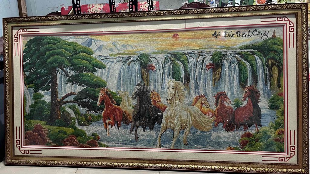 Tranh thêu chữ thập Mã Đáo Thành Công (gồm khung). Mua bán Đồ sưu tầm, đồ cổ tại Huyện Long Thành Đồng Nai được đăng bởi Ngọc hình 1
