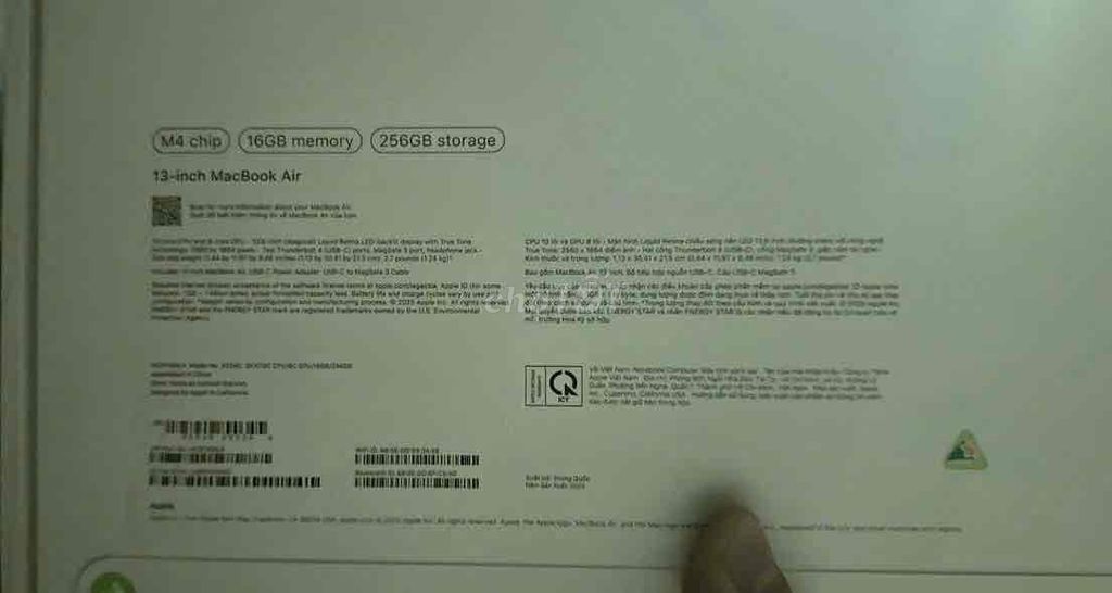 Macbook M4 AIR. Mua bán Laptop tại Thành phố Biên Hòa Đồng Nai được đăng bởi MrBi hình 1