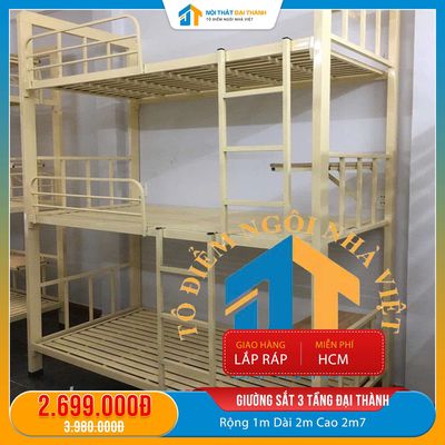 Giường Sắt 3️⃣Tầng 1MX2M Hàng ViệtNam ChấtLượng. Mua bán Giường, chăn ga gối nệm tại Quận Tân Phú Tp Hồ Chí Minh được đăng bởi NỘI THẤT ĐẠI THÀNH