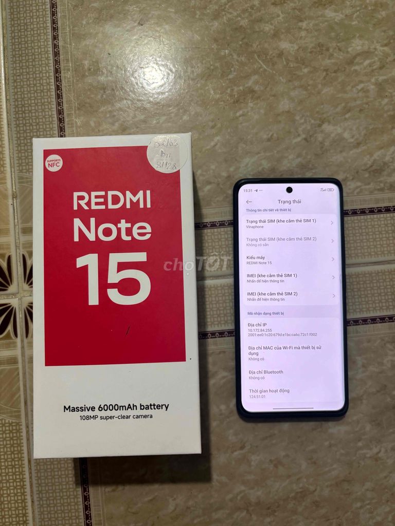 Redmi note 15 8/128 sạc 3 lần mới mua 5 ngày. Mua bán Điện thoại tại Huyện Duy Xuyên Quảng Nam được đăng bởi Đỗ Hoàng hình 1