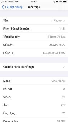 IPHONE 7 PLUS + VN + 32GB - VÀNG HỒNG - QUA SỬ DỤN