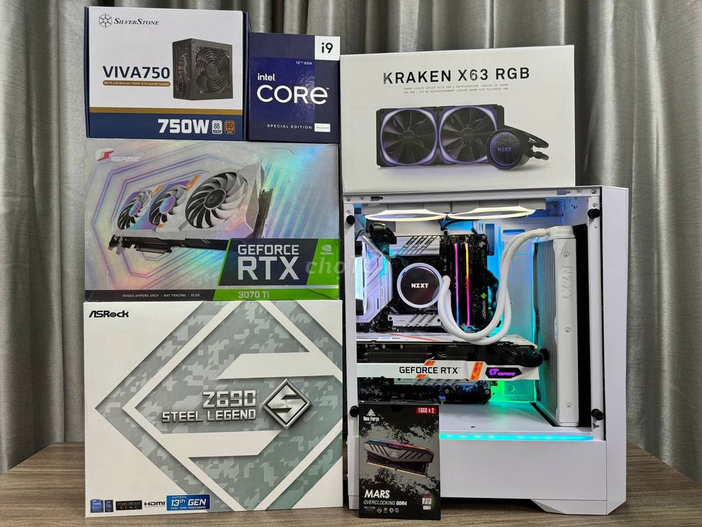 Dàn máy i9 12900KS, RTX 3070 Ti, 32GB, 512G Nvme