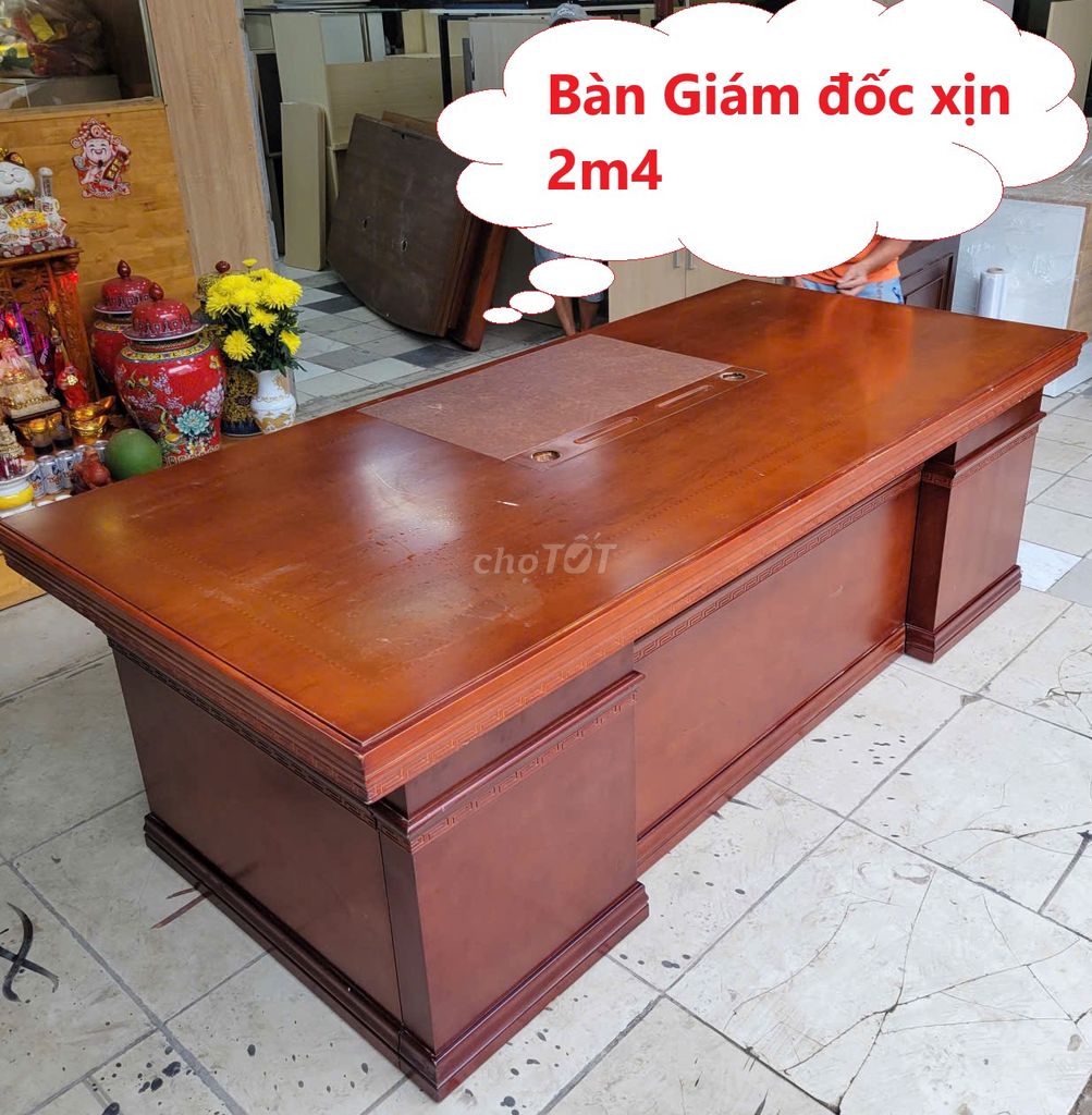 Bàn giám đốc Gỗ MDF Dài 2m4 Nâu cao cấp thanh lý. Mua bán Bàn ghế tại Quận Bình Thạnh Tp Hồ Chí Minh được đăng bởi Kho Nội thất Cũ Mới Phú Nhàn hình 1