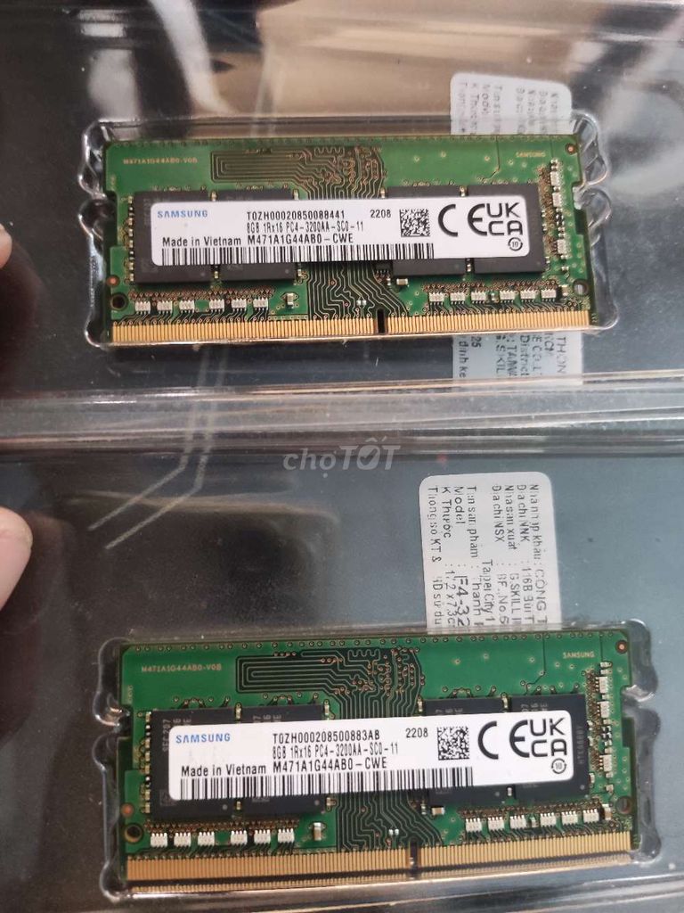 Bán 2cây Ram laptop Ddr4 8G buss 3200