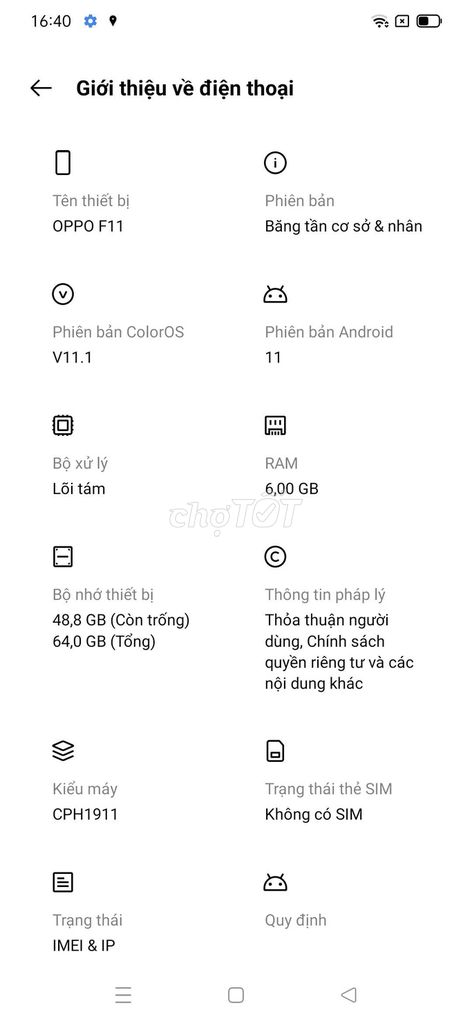 OPPO F11 64GB Xanh tím - nhắn qua chợ tốt. Mua bán Điện thoại tại Quận Ngũ Hành Sơn Đà Nẵng được đăng bởi Hoàng ALăng hình 1