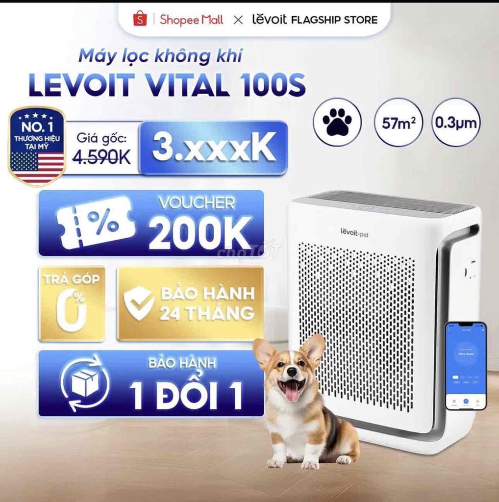 Máy lọc không khí Levoit Vital 100S Trắng. Mua bán Nội thất, đồ gia dụng khác tại Quận Sơn Trà Đà Nẵng được đăng bởi Phạm Tuấn Vũ hình 1