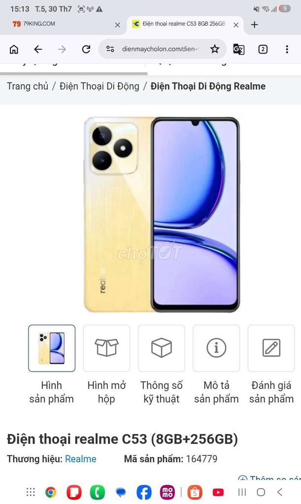 Realme C53 256GB Vàng. Mua bán Điện thoại tại Thành phố Dĩ An Bình Dương được đăng bởi khang nguyễn hình 1