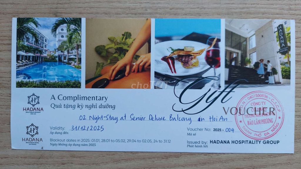 Voucher 2 đêm Hadana Hoi An Resort