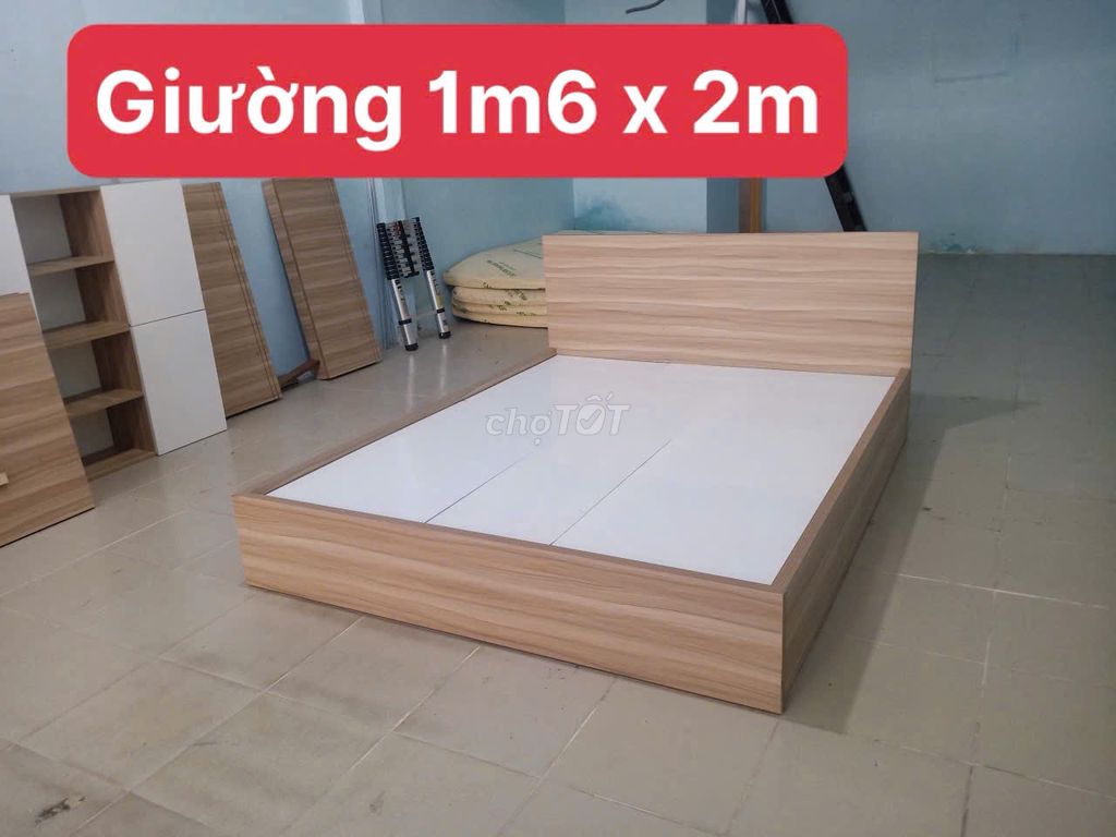 giường ngủ 1m6 x 2m # giường ngủ gỗ mdf