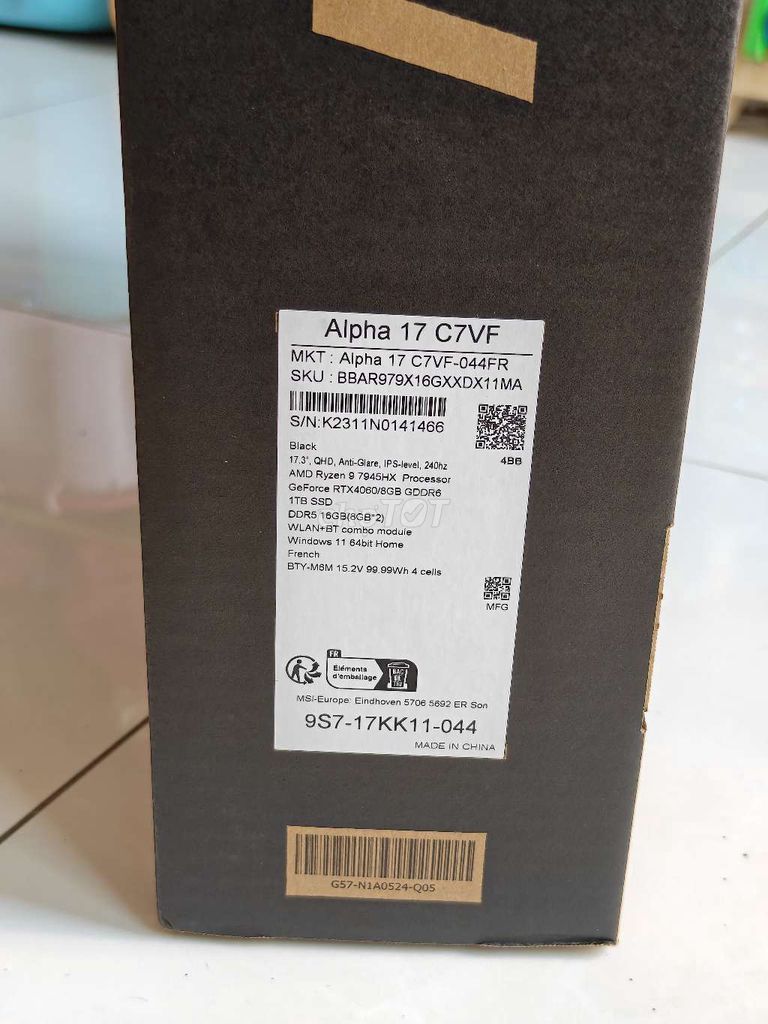 MSI Alpha màn 17.3" 2K 240hz R9 16GB/1TB RTX4060. Mua bán Laptop tại Quận Bình Tân Tp Hồ Chí Minh được đăng bởi Nam hình 1