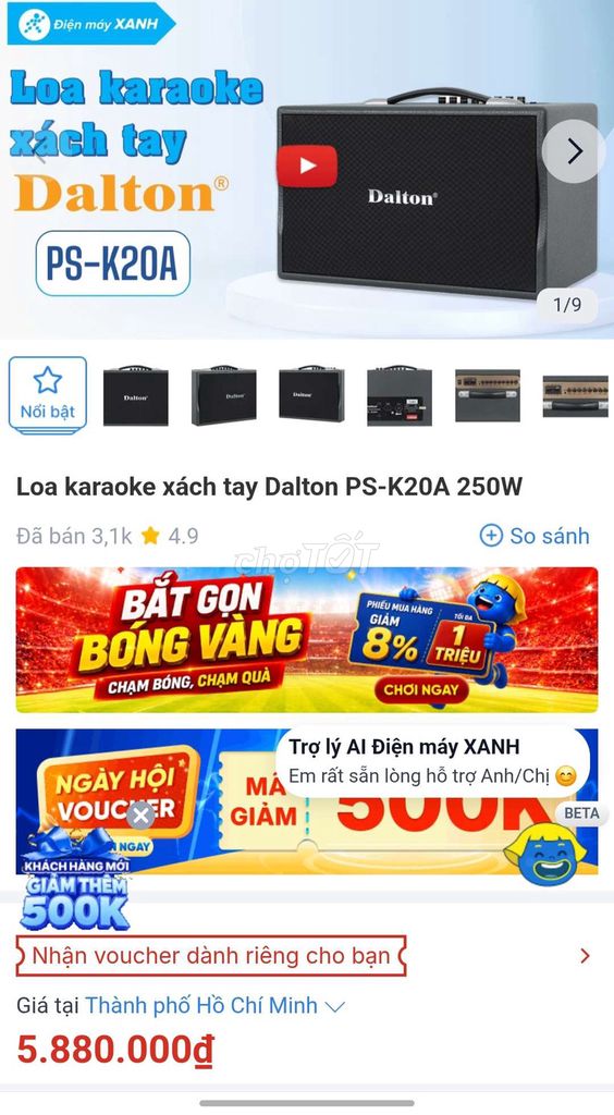 Loa karaoke Dalton PS-K20A Đen 250W. Mua bán Tivi, Âm thanh tại Thị xã Phú Mỹ Bà Rịa - Vũng Tàu được đăng bởi Vương bv hình 1
