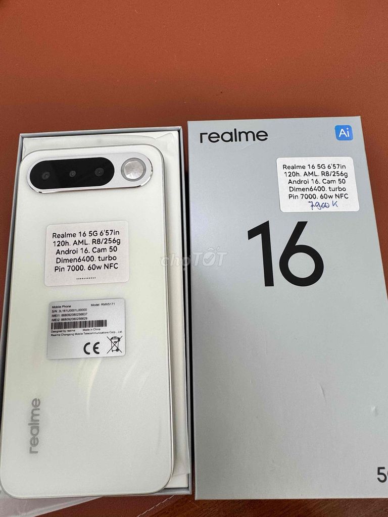 Realme 16 5G 256GB Trắng. Mua bán Điện thoại tại Thành phố Thủ Dầu Một Bình Dương được đăng bởi TTMobileBD hình 1