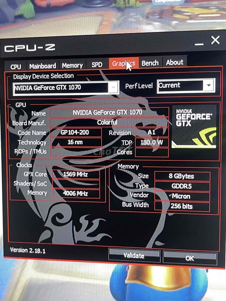 Card đồ họa Colorful iGame GTX 1070. Mua bán Linh kiện (RAM, Card...) tại Huyện Hóc Môn Tp Hồ Chí Minh được đăng bởi Quang Huy hình 1