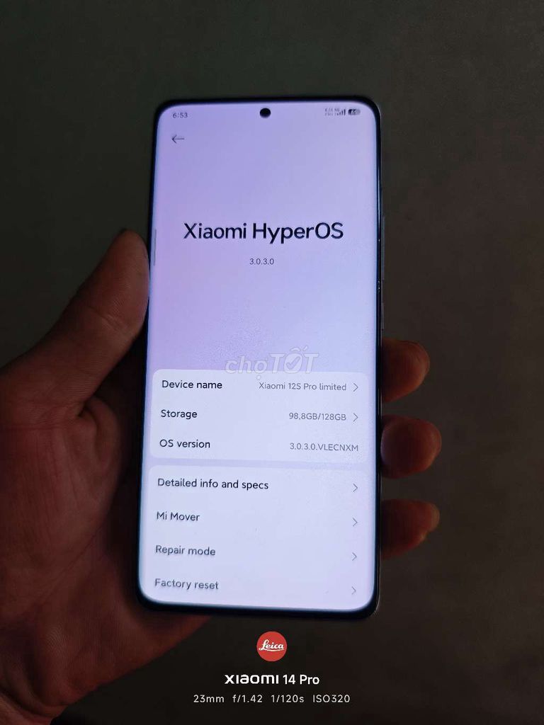 Xiaomi 12S Pro 8GB/128GB Xám 98%. Mua bán Điện thoại tại Huyện Tiên Yên Quảng Ninh được đăng bởi Dau Chan hình 1