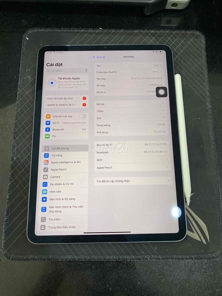 Apple iPad Pro M1 11 inch 128GB wifi + pencil 2. Mua bán Máy tính bảng tại Thành phố Biên Hòa Đồng Nai được đăng bởi Quang Nguyễn hình 1