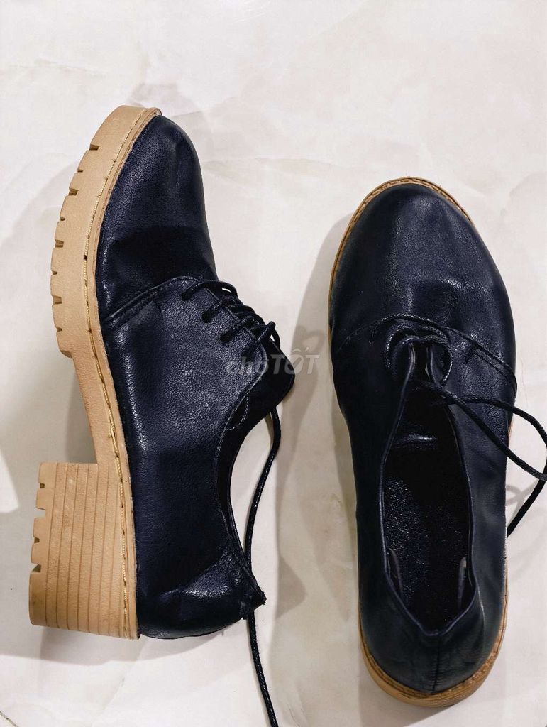 Giày Oxford Nữ Da Đen Size 37. Mua bán Giày dép tại Thành phố Nha Trang Khánh Hòa được đăng bởi Anh Black hình 1