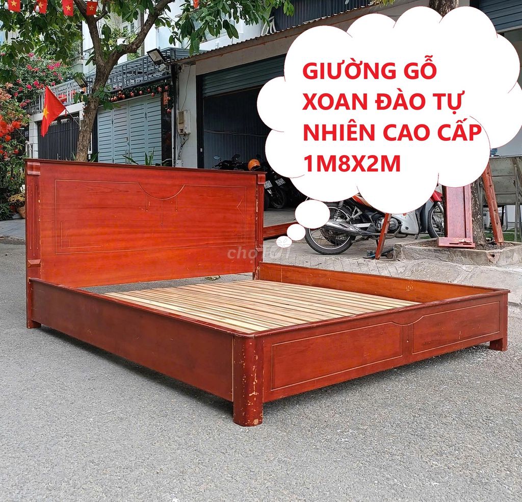 Giường ngủ Gỗ xoan đào 1m8x2m Nâu đỏ thanh lý. Mua bán Giường, chăn ga gối nệm tại Quận Bình Thạnh Tp Hồ Chí Minh được đăng bởi Kho Đồ cũ Phú Nhàn hình 1