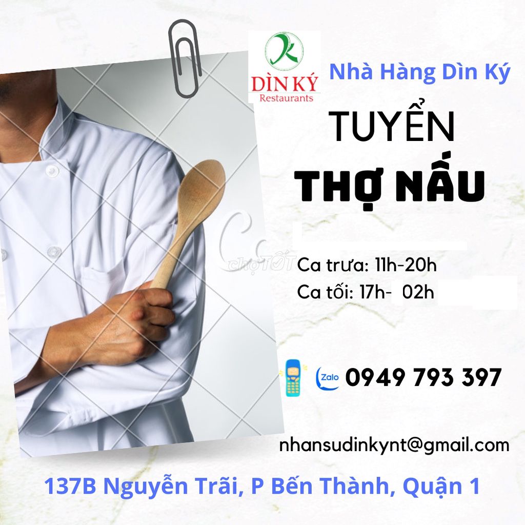 NHÀ HÀNG DÌN KÝ TUYỂN BẾP CN QUẬN 1. Việc làm Phụ bếp tại Quận 1 Tp Hồ Chí Minh được đăng bởi NHÀ HÀNG DÌN KÝ  hình 3