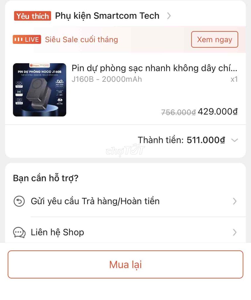 Sạc dự phòng Hoco J160B 20000mAh. Mua bán Phụ kiện (Màn hình, Chuột...) tại Thành phố Phan Thiết Bình Thuận được đăng bởi Hữu anh hình 1