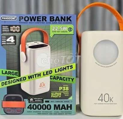 Pin 40000mah P38 max 22.5w