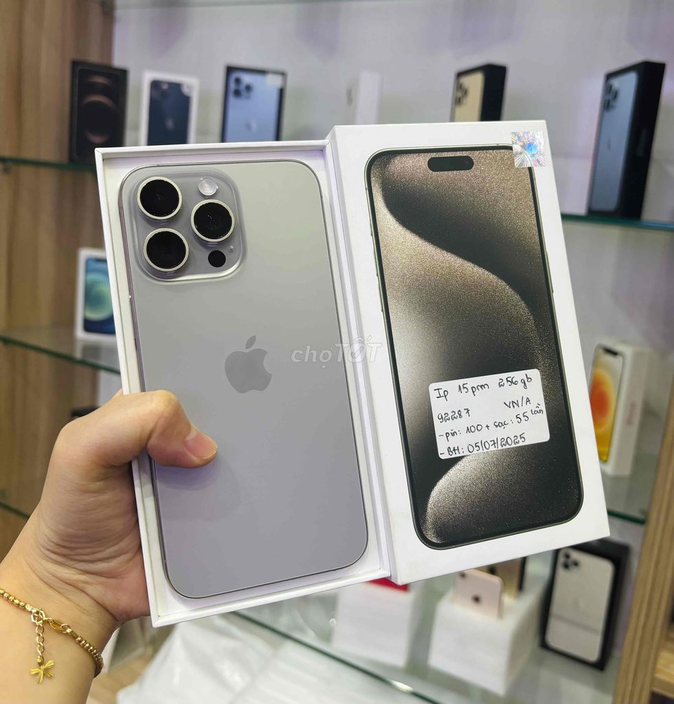 Iphone 15 promax titan tự nhiên VN pin 100 BH dài