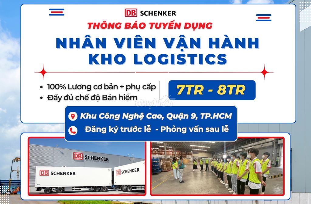 Tuyển 20 Nhân Viên Kho Làm Tại Kho Db Schenker Q9