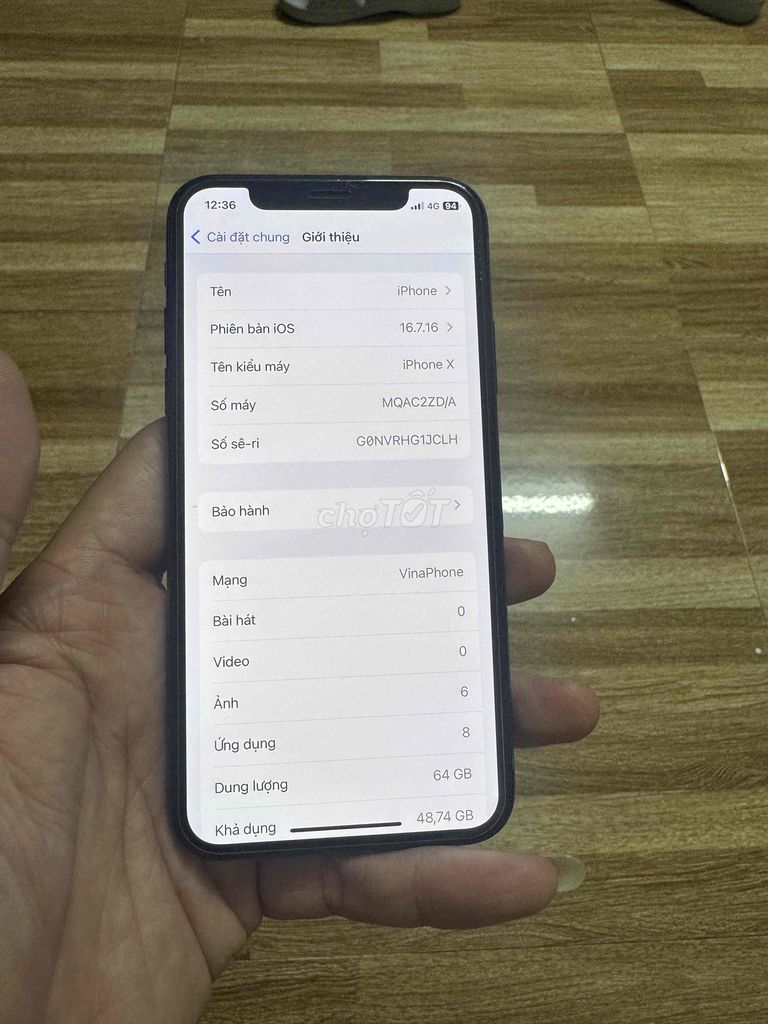 iPhone X 64GB Đen Đã sử dụng. Mua bán Điện thoại tại Thành phố Nam Định Nam Định được đăng bởi trancongbach hình 1