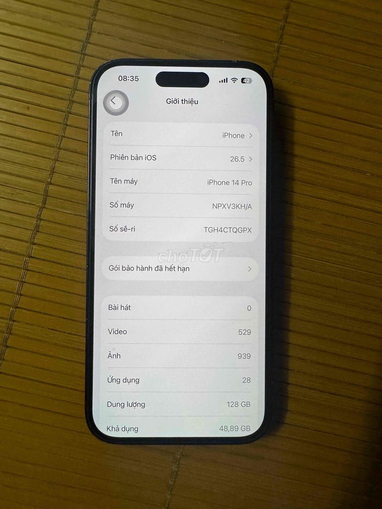 iPhone 14 Pro 128GB Đen Nứt lưng. Mua bán Điện thoại tại Quận Hai Bà Trưng Hà Nội được đăng bởi Nguyen Đạt hình 1