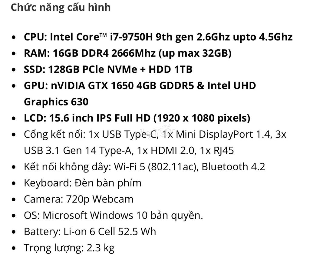 Lenovo Y540 i7-9750H 15.6 inch 16GB/128GB. Mua bán Laptop tại Quận Thanh Xuân Hà Nội được đăng bởi Jackie Quang Hào hình 1