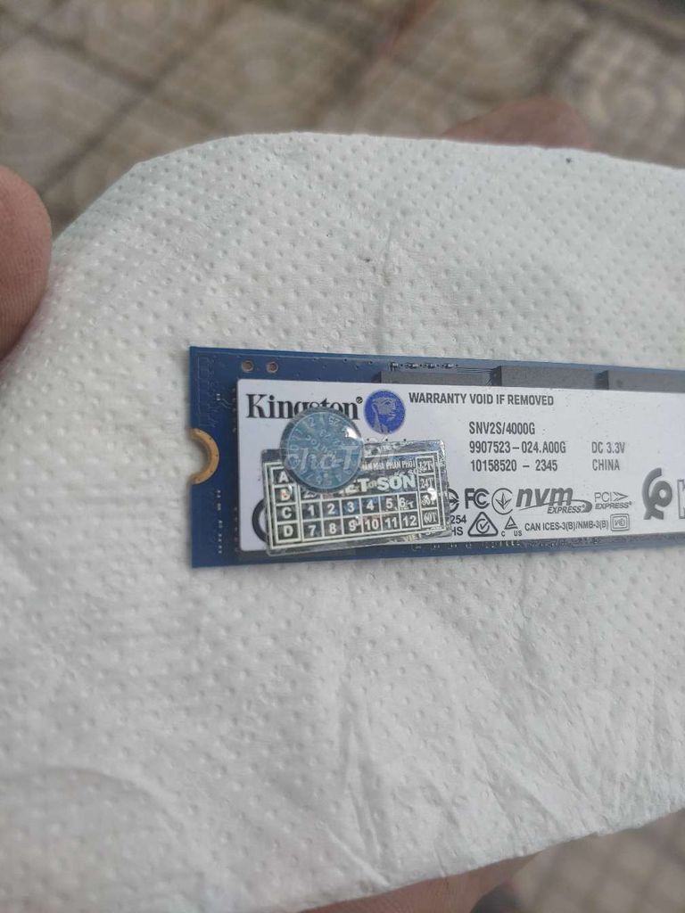Ổ cứng SSD Kingston SNV2S/4000G 4TB. Mua bán Linh kiện (RAM, Card...) tại Huyện Tháp Mười Đồng Tháp được đăng bởi Tuấn SONY hình 1