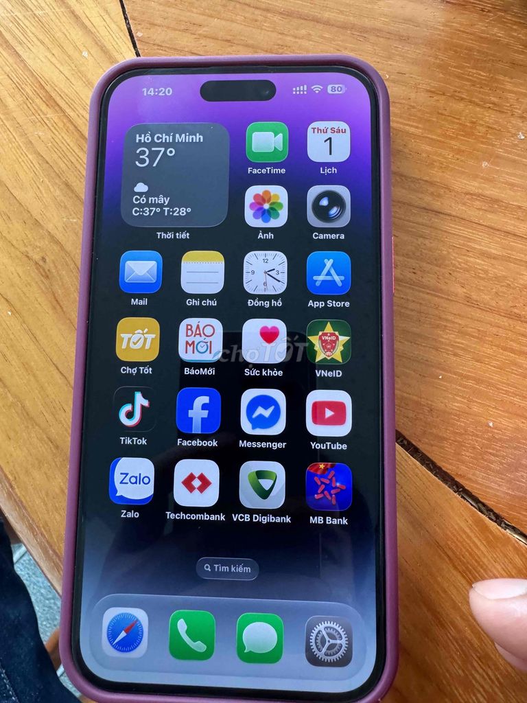 iPhone 14 Pro Max Tím , 15 pro titan tự nhiên. zin. Mua bán Điện thoại tại Huyện Trảng Bom Đồng Nai được đăng bởi Quê Nhà  hình 1