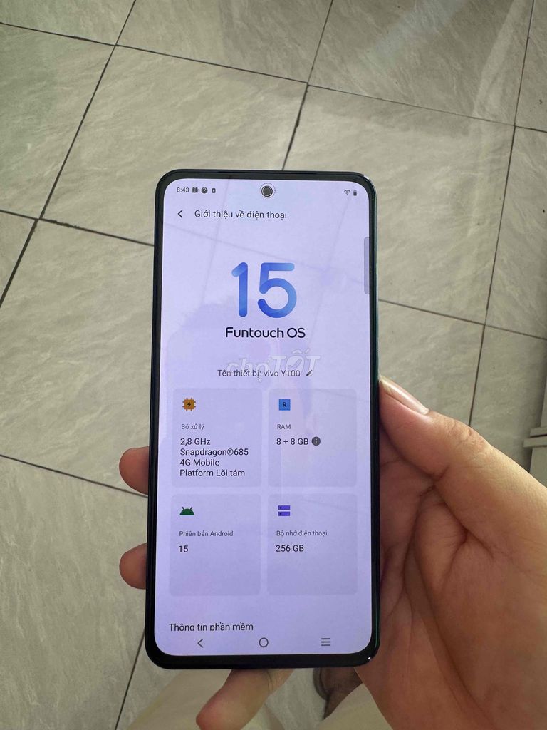 Vivo Y100 256GB Xanh. Mua bán Điện thoại tại Thị xã Bến Cát Bình Dương được đăng bởi Khánh hình 1