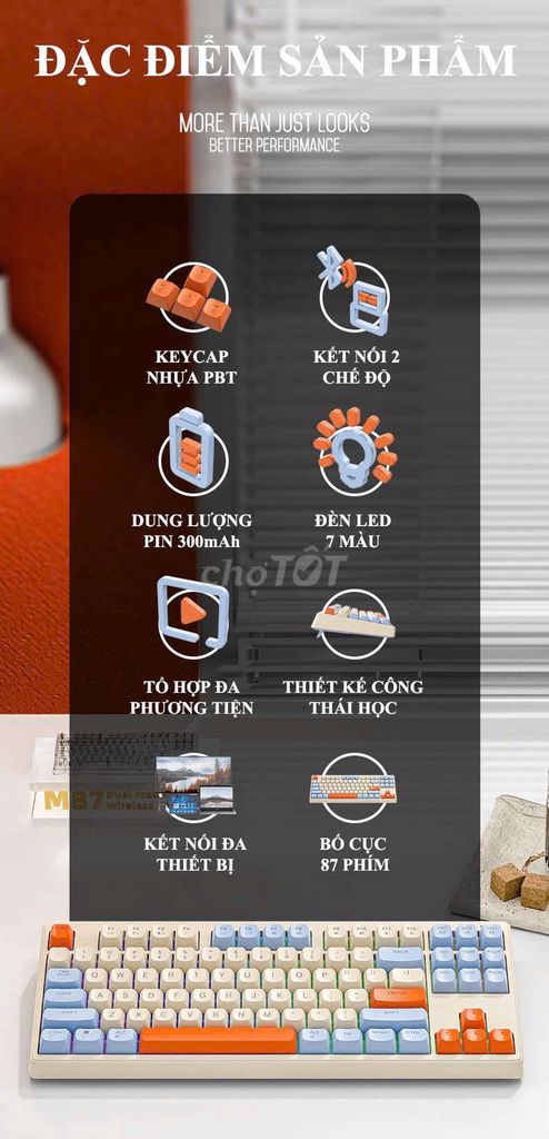 Bàn phím không dây M87 FreeWoLF. Mua bán Phụ kiện (Màn hình, Chuột...) tại Quận 4 Tp Hồ Chí Minh được đăng bởi Yến Linh Phạm hình 5