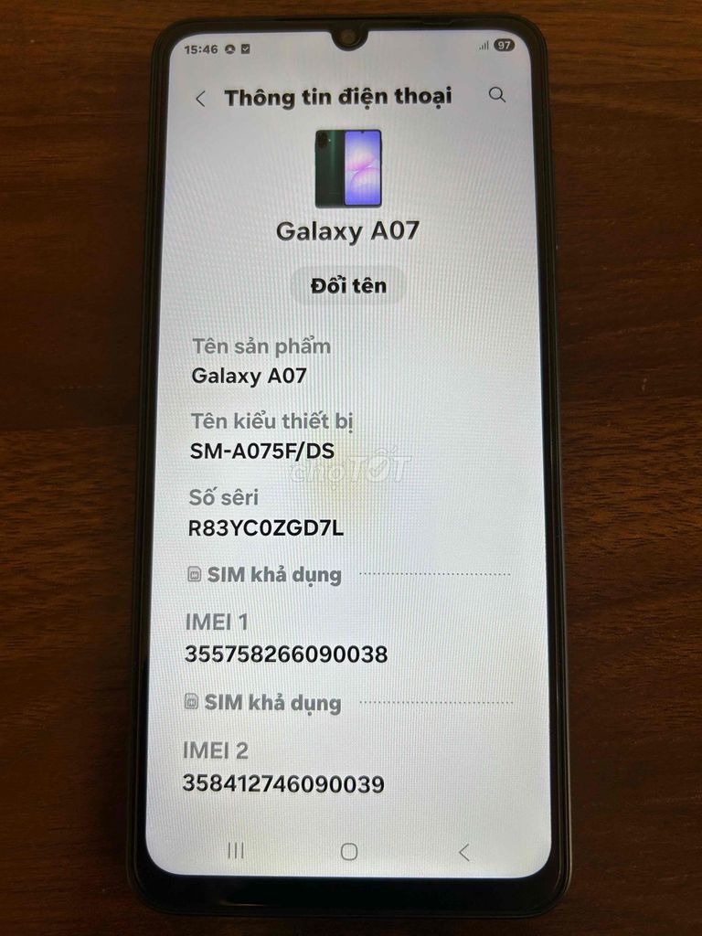 Samsung Galaxy A07 128GB Xanh 99%. Mua bán Điện thoại tại Quận 7 Tp Hồ Chí Minh được đăng bởi Mạnh Hùng hình 1