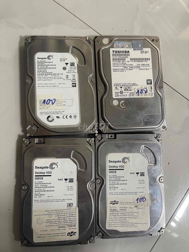 Ổ cứng HDD PC 3.5 inch 500GB Đã sử dụng. Mua bán Linh kiện (RAM, Card...) tại Quận Cái Răng Cần Thơ được đăng bởi Bán lẻ hình 1