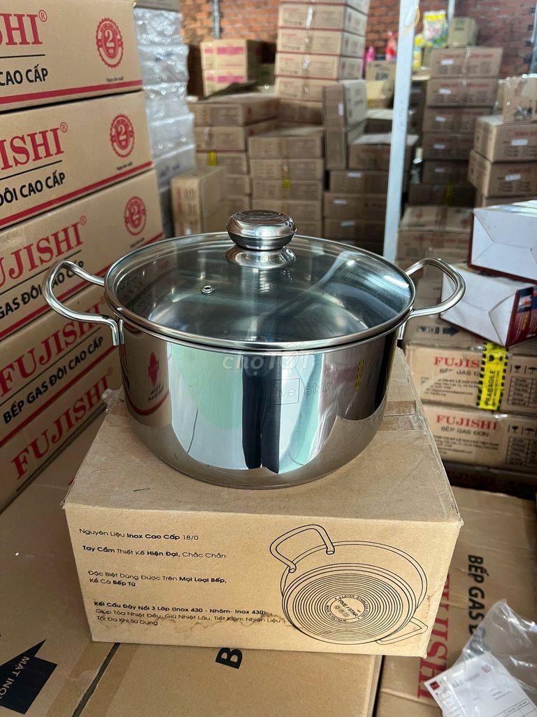 Nồi inox 3 đáy  24cm Fivestar N24-3DG  BH 5 năm. Mua bán Dụng cụ nhà bếp tại Quận 12 Tp Hồ Chí Minh được đăng bởi Tổng Kho Gia Dụng HCM hình 1