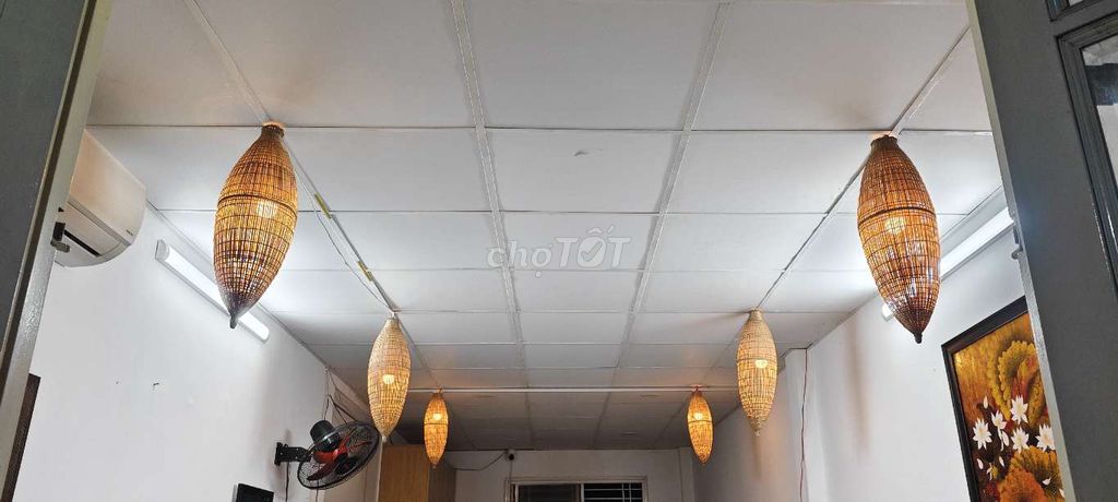 Đèn treo mây tre đan vàng nâu. Mua bán Đèn tại Quận 1 Tp Hồ Chí Minh được đăng bởi David Trung Counting Start hình 1