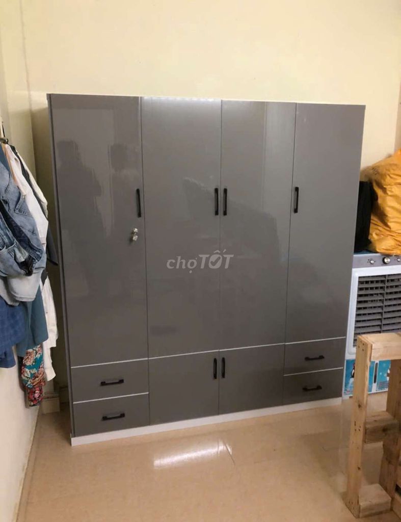 TỦ NHỰA ĐÀI LOAN 4 CÁNH MÀU XÁM. Mua bán Tủ, kệ gia đình tại Quận 1 Tp Hồ Chí Minh được đăng bởi Tủ nhựa đài loan hoàng quân hình 1